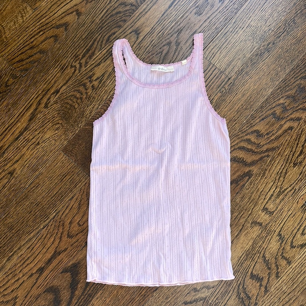 Doen XS pointelle pink tank top